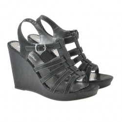 Women sandals 575 black satinat