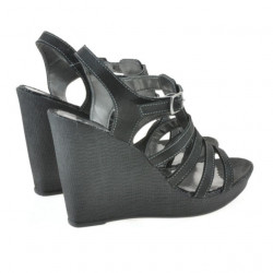 Women sandals 575 black satinat