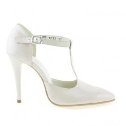Women sandals 1237 patent ivory