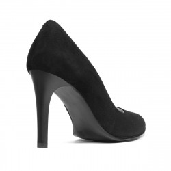 Women stylish, elegant shoes 1276 black antilopa