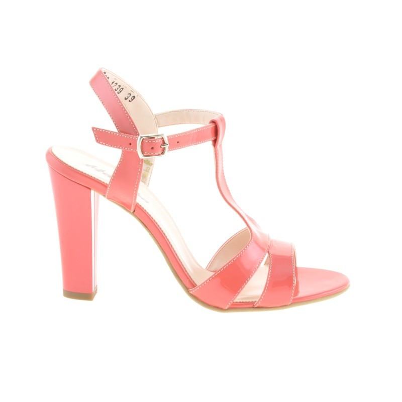 Women sandals 1239 patent red coral