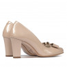 Women stylish, elegant shoes 1245 patent ivory