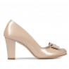 Women stylish, elegant shoes 1245 patent ivory