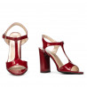 Women sandals 1258 patent burgundy