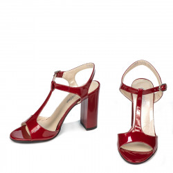 Women sandals 1258 patent burgundy