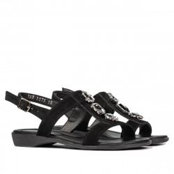 Women sandals 5073 black velour