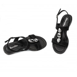Women sandals 5073 black velour