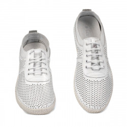 Women loafers, moccasins 6034 white