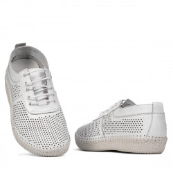 Women loafers, moccasins 6034 white