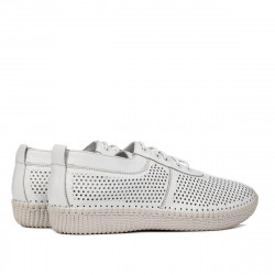 Women loafers, moccasins 6034 white