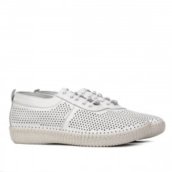 Women loafers, moccasins 6034 white