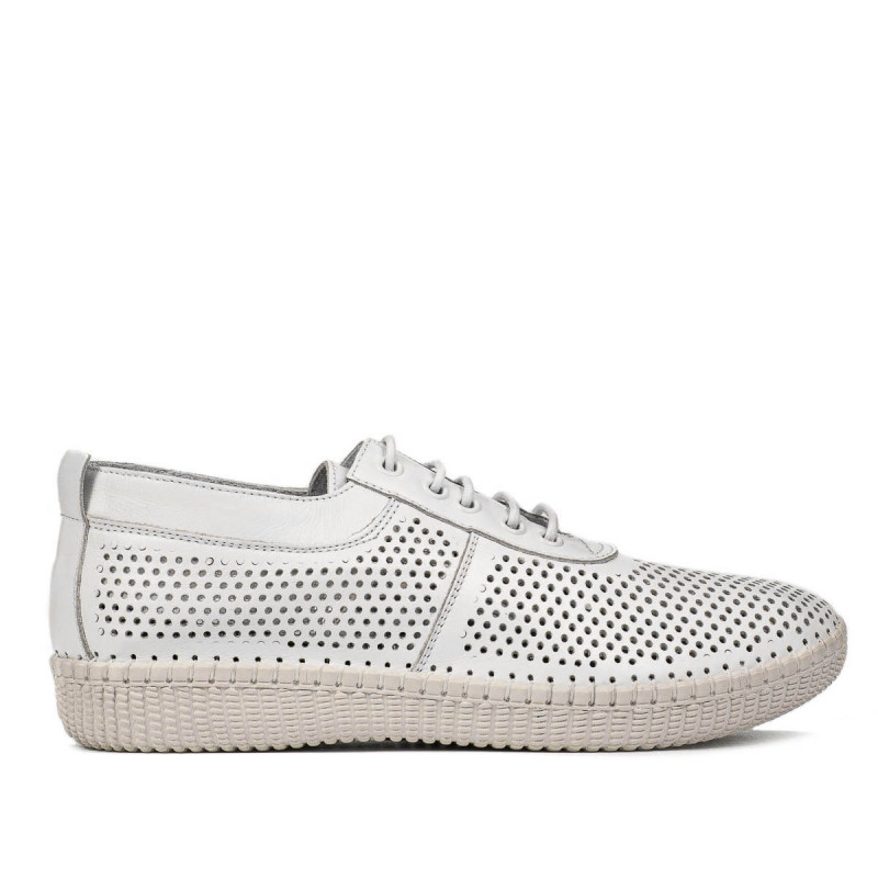 Women loafers, moccasins 6034 white