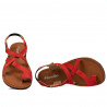 Women sandals 5076 red coral velour
