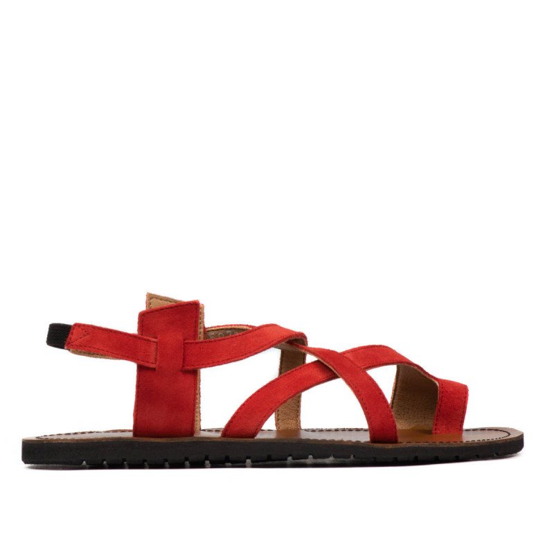 Women sandals 5076 red coral velour