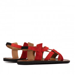 Women sandals 5076 red coral velour
