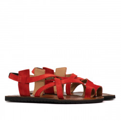 Women sandals 5076 red coral velour