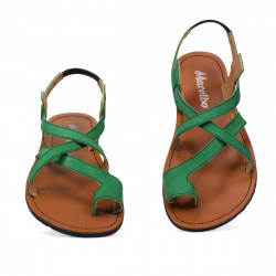 Women sandals 5076 green velour