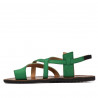 Women sandals 5076 green velour