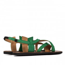 Women sandals 5076 green velour