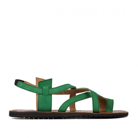 Women sandals 5076 green velour