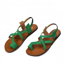 Women sandals 5076 green velour