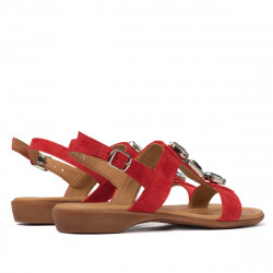Women sandals 5073 red velour