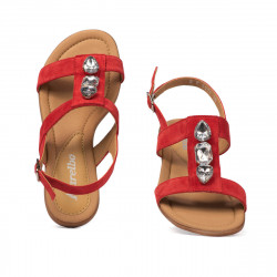 Women sandals 5073 red velour