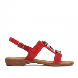 Women sandals 5073 red velour