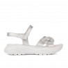 Children sandals 538 white pearl (silver)