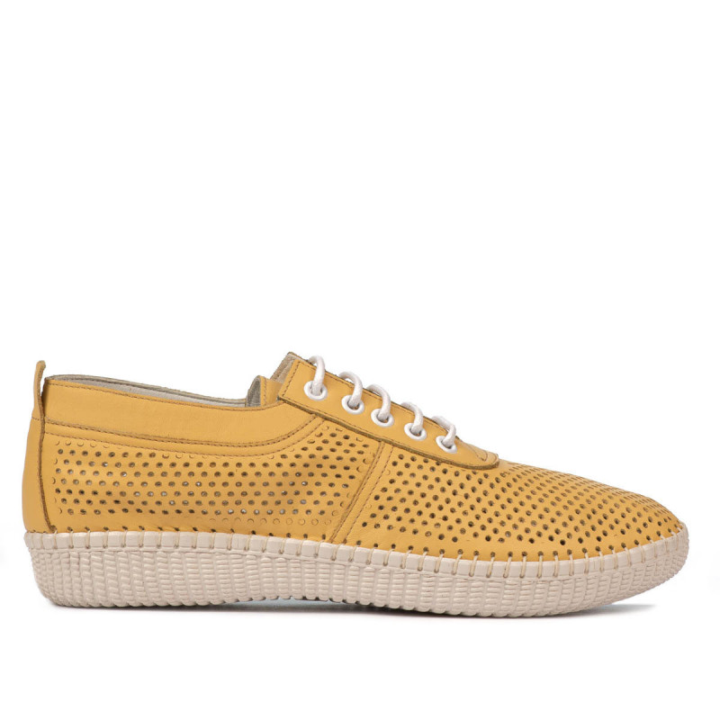 Women loafers, moccasins 6034 yellow