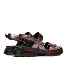 Women sandals 5075 gray pearl+red