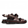 Women sandals 5075 gray pearl+red