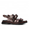 Women sandals 5075 gray pearl+red