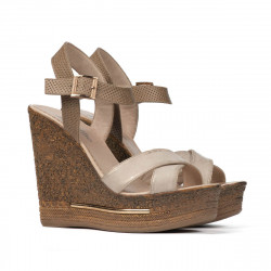Women sandals 5078 beige+golden