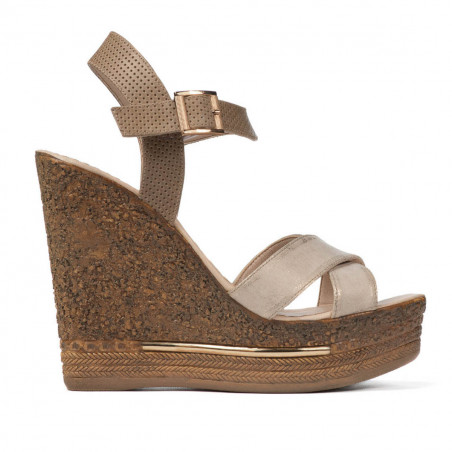 Women sandals 5078 beige+golden