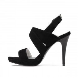 Women sandals 1286 black antilopa