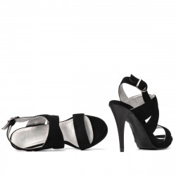 Women sandals 1286 black antilopa
