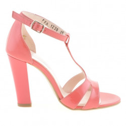 Women sandals 1239s patent red coral