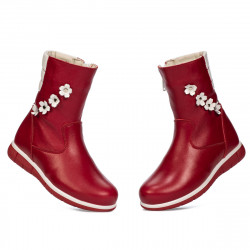 Small children knee boots 107c red combined