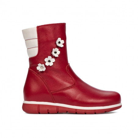 Small children knee boots 107c red combined