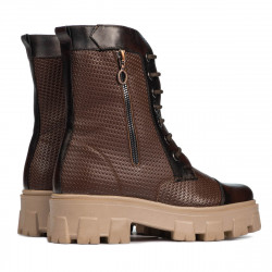 Women boots 3358 a brown combined