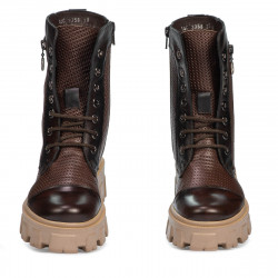 Women boots 3358 a brown combined