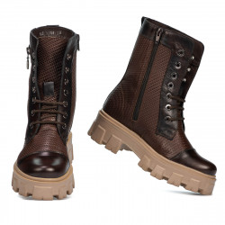 Women boots 3358 a brown combined