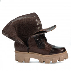 Women boots 3358 a brown combined