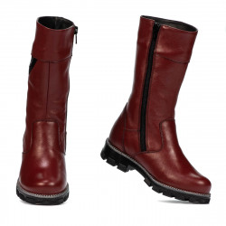Children knee boots 3026 burgundy combined