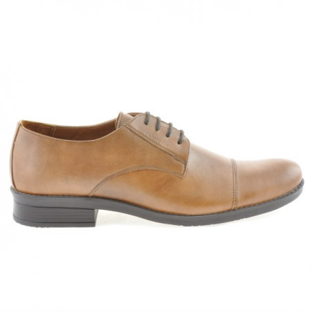 Men stylish, elegant shoes 787 brown cerat