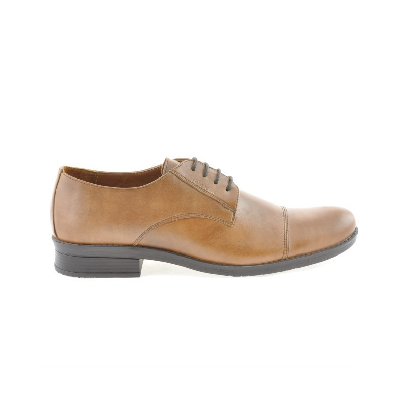 Men stylish, elegant shoes 787 brown cerat