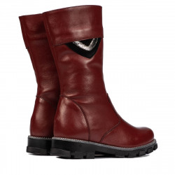 Children knee boots 3026 burgundy combined