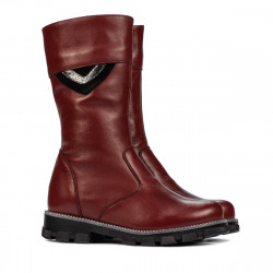 Children knee boots 3026 burgundy combined