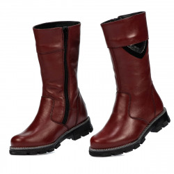 Children knee boots 3026 burgundy combined